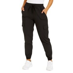 KanCan Quinton Ultra High Rise Cargo‎ Joggers Size Small Black Drawstring Pants